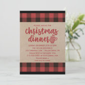 Invitation Buffalo Rouge Plaid Dîner de Noël (Debout devant)