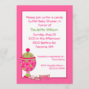 Invitation Buffet Baby shower rose