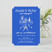 Invitation Buffet blanc DInner personnalisation de l'engageme (Debout devant)