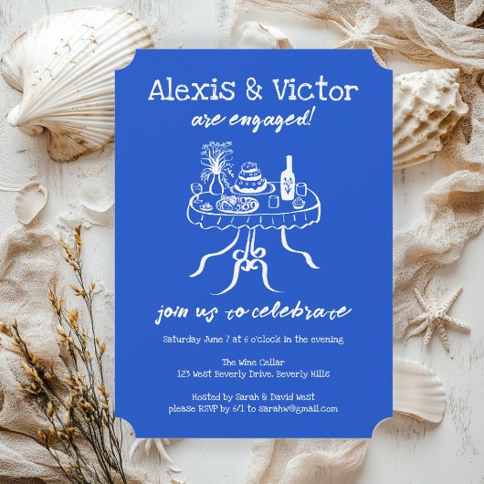 Invitation Buffet blanc DInner personnalisation de l'engageme