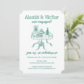 Invitation Buffet blanc DInner personnalisation de l'engageme (Debout devant)