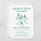 Invitation Buffet blanc DInner personnalisation de l'engageme (Devant)
