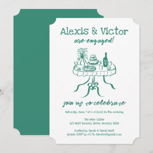 Invitation Buffet blanc DInner personnalisation de l'engageme