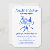 Invitation Buffet blanc DInner personnalisation de l'engageme (Devant)