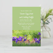 Invitation Buffet de vacances de Pâques lapins violets Irises (Debout devant)