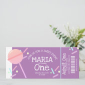 Invitation Buffet sucré Bonbons Anniversaire Ticket Party (Debout devant)