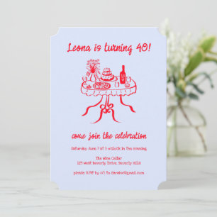 Invitation Buffet Whimsical Cute Pique-nique Personnalisé Ann