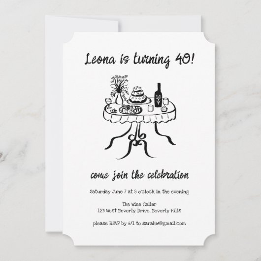 Invitation Buffet Whimsical Cute Pique-nique Personnalisé Ann (Devant)