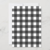 Invitation Buffle blanc et noir rustique Plaid Anniversaire (Dos)