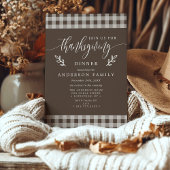Invitation Buffle Brown Et Blanc Vérifier Dîner D'Action De G