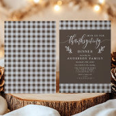 Invitation Buffle Brown Et Blanc Vérifier Dîner D'Action De G