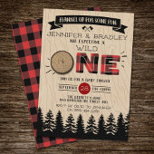 Invitation Buffle de forêt rustique Plaid Wild Un Baby shower