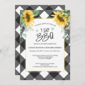 Invitation Buffle de tournesol Plaid I Do BBQ Fête des mariée (Devant / Derrière)
