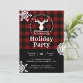 Invitation Buffle noir rouge Plaid Noël Fête de Noël (Debout devant)