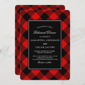 Invitation Buffle rouge et noir déposé (Devant / Derrière)
