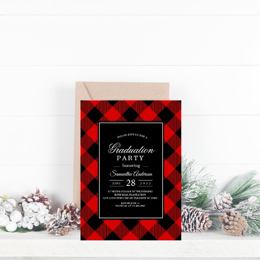 Invitation Buffle rouge et noir déposé