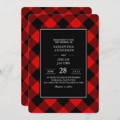 Invitation Buffle rouge et noir déposé (Devant / Derrière)