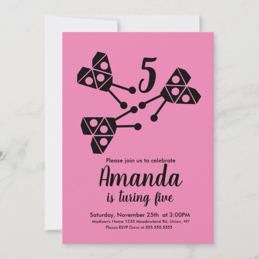 Invitation Bug de Ladybug moderne géométrique Anniversaire ro (Devant)