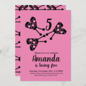 Invitation Bug de Ladybug moderne géométrique Anniversaire ro (Devant / Derrière)