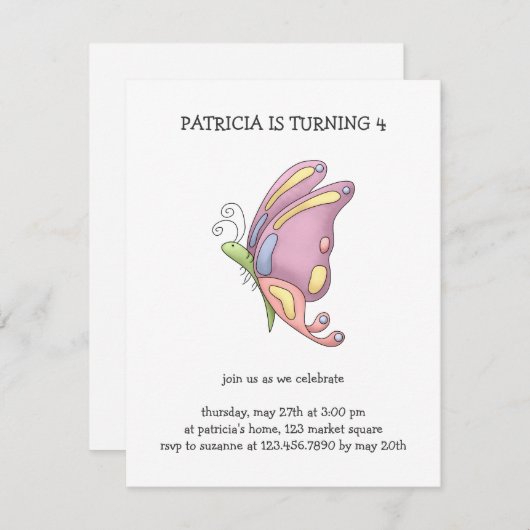 Invitation Buggez-vous ・ Papillon (Devant / Derrière)