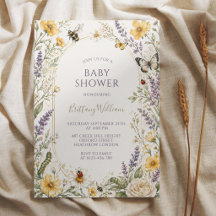 Bugs Butterflies et Baby Shower Wildflower Bébé