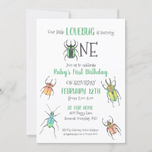 Invitation Bugs d'Amour d'Anniversaire