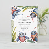 Invitation Bugs d'insectes colorés 2e. Fête d'anniversaire (Debout devant)