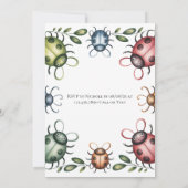 Invitation Bugs d'insectes colorés 2e. Fête d'anniversaire (Dos)