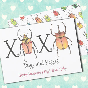 Invitation Bugs et baisers XOXO Saint Valentin