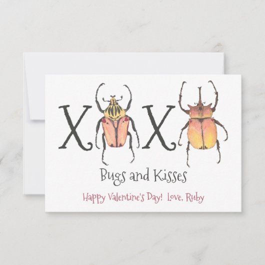 Invitation Bugs et baisers XOXO Saint Valentin (Devant)