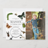 Invitation Bugs & Insectes Vintage Boy Photo Anniversaire (Devant)