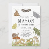 Invitation Bugs & Insects Mushroom Boy 1er Anniversaire (Devant)