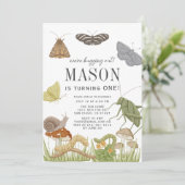 Invitation Bugs & Insects Mushroom Boy 1er Anniversaire (Debout devant)