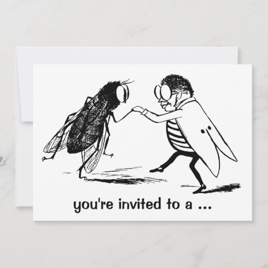 Invitation Bugs vintages Fly Insects Danser Anniversaire Fête (Devant)