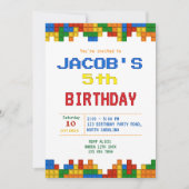 Invitation Building Blocks Boy fête d'anniversaire (Devant)