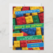 Invitation Building Blocks Building Bricks Blocks Birthday (Devant)