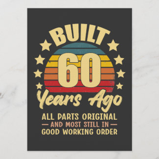 Invitation Built 60 Years Ago All Parts Original 60 Birthday