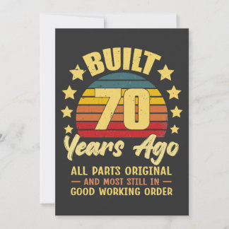 Invitation Built 70 Years Ago All Parts Original 70th Birthda