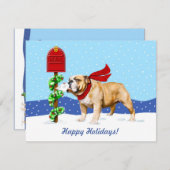 Invitation Buldog Christmas Holiday Mail (Devant / Derrière)