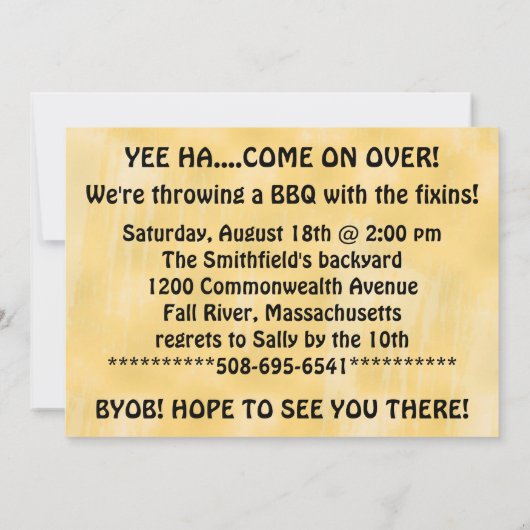 Invitation BULL BBQ (Dos)