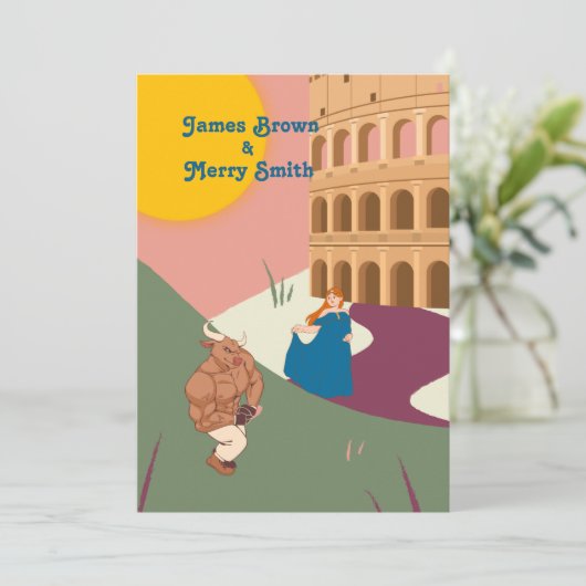 Invitation Bull Princess Ancien Mariage du Soleil Romain (Debout devant)