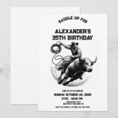 Invitation Bull Rodeo Anniversaire Invitation, Cowboy Anniver (Devant / Derrière)