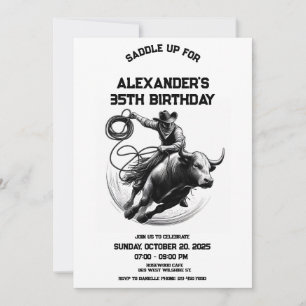 Invitation Bull Rodeo Anniversaire Invitation, Cowboy Anniver