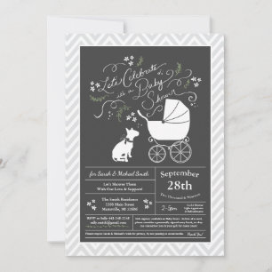 Invitation Bull Terrier Baby shower Chien Neutre Genre