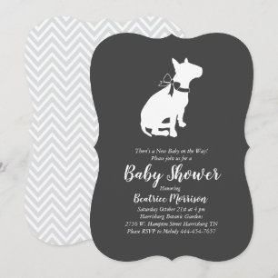 Invitation Bull Terrier Baby shower Chien Neutre Genre