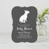 Invitation Bull Terrier Baby shower Chien Neutre Genre (Debout devant)