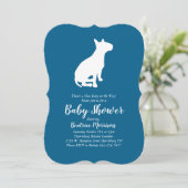Invitation Bull Terrier Chien Baby shower Blue Boy (Debout devant)