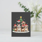 Invitation Bulldog Christmas Tree Santa Hat Puppy Amateurs (Debout devant)