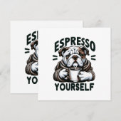 Invitation Bulldog Espresso Chaud - Café Confortable (Devant / Derrière)