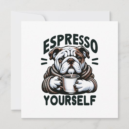 Invitation Bulldog Espresso Chaud - Café Confortable (Devant)